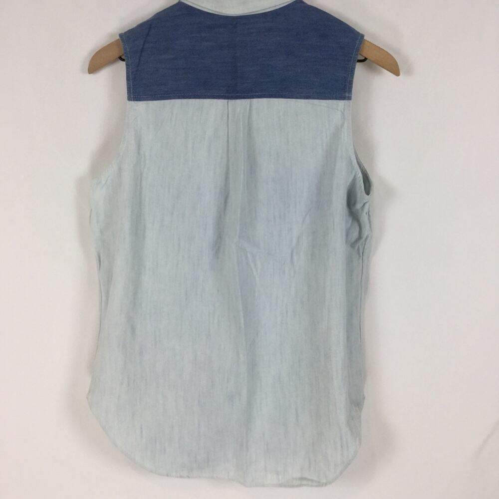 Rag & Bone Sleeveless Chambray Utility Vest Top - image 4
